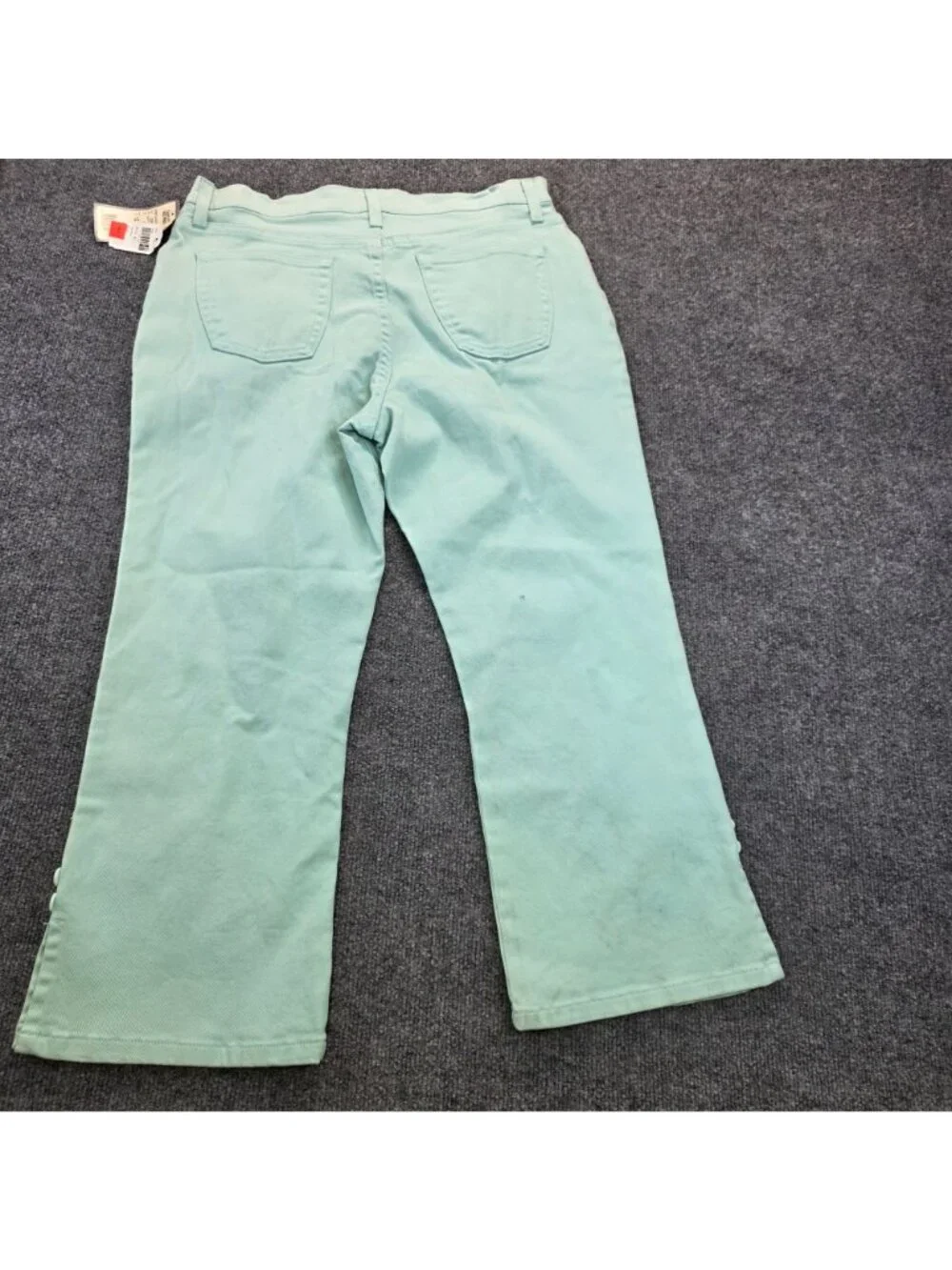 FDJ Dusty Crop Flare Jeans 12 Aqua Easy Fit Mid Rise Twee Casual Preppy Coquette